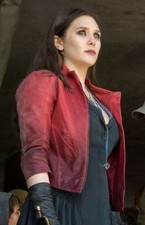 Avengers Age of Ultron Scarlet Witch Wanda Maximoff Red Leather Jacket picture