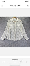 Women's Regular Black Floral Long Sleeve Round Neck Button Blouse picture