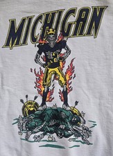 SANA Detroit Hoodie U. Michigan Skelly Defeats Spartans Unisex Size Small White picture