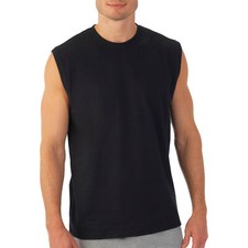 Mens Sleeveless Muscle Tee Cotton 3 Pack Solid Blank Tank Top T Shirt Gym Summer picture