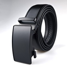 New Genuine Leather Mens Ratchet Belt Belts For Man Adjustable Automatic Buckles picture