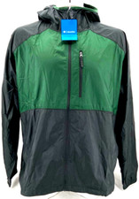 NEW Columbia Flash Forward Windbreaker LS Hooded Full Zip Gray Green Men's 2XL picture