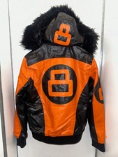 Men's 8 Ball Jacket Robert Phillipe Jacket Removeable Fur Hood ORANGE NEW W TAGS picture
