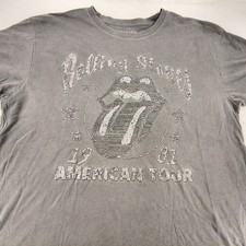 The Rolling Stones Short Sleeve Band Crew Neck Shirt Mens Size Large L Gray picture