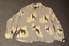 Vintage Paolo Santini 100% Pure Silk Blouse W/ Giraffes, Women's Size-16 picture