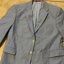 Adolfo Men's Blue Solid 2-Button Tuxedo Blazer Notch Lapel 44 picture