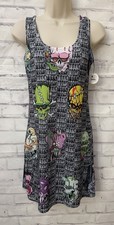 Kreepsville 666 Med Toxic Toons Ugly Heads Tank Dress Stretch Whimsigoth New picture