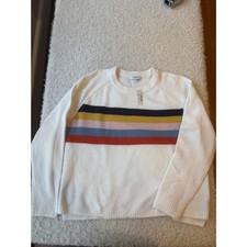Madewell Placed Stripe Allister Sweater Alpaca Wool Blend Size S NWT picture