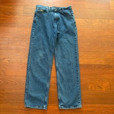 Quiksilver Mens Baggy Jeans 30x30 Blue Faded Embroidered Denim Y2K Vintage Rare picture