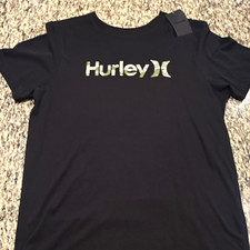 Hurley Men’s Black Short Sleeve Crew Neck Logo Graphic T-Shirt L HSP24VMT-11122 picture