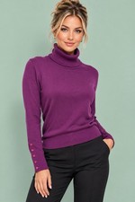 Nordstrom Classiques Entier Sweater Size XL Orchid Purple Turtle Neck Stretch EX picture