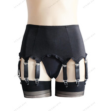 Luxallacki Classic Silky Satin 12 Straps Garter Belt Metal Clips Underwear picture