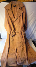 Vintage 80's Mycra Pac BagIt Wmn Size S Iridescent Trench Coat Belted Hood 50