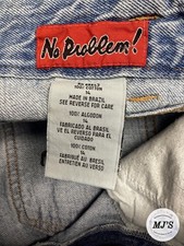 No Problem Vintage 80s/90s High Waist Jeans Made in Brazil Teens Size 14 picture
