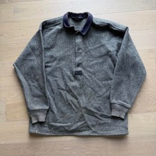 Woolrich Vintage Mens Gray Purple Two Tone Henley Long Sleeve Shirt Made in USA picture