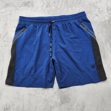 Spyder Active Shorts Mens L Blue ProWEB Zip Pocket Athletic Running Gym Training picture