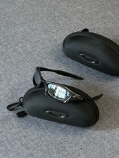 Vintage Oakley Splice Sunglasses: Polished Charcoal Frame, Smoky Silver Lenses picture