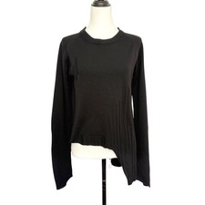 SERIEN°UMERICA Black Asymmetrical Wool Knit Sweater Crew Neck M Avant Garde picture
