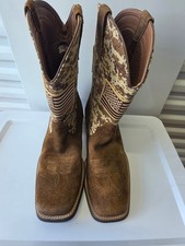 ARIAT SUEDE WESTERN BOOTS- CAMOUFLAGE, AMERICAN FLAG picture