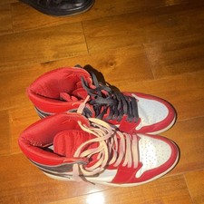 Jordan 1 Satin Air Jordan 1 Men’s High Top Lace-Up Sneakers Red/White/Black 10.5 picture