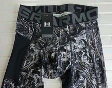 Under Armour HeatGear Printed Compression Leggings Men's LARGE Gray 1370326 NWT picture