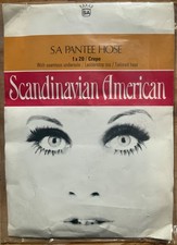 Vintage 60s Scandinavian American Pantee Hose - Crepe - Melon Deadstock NOS picture