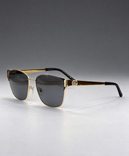 GUCCI GG2198SA Square Sunglasses 59□16-145 Gold Metal Frame Dark Grey Lens picture
