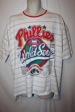 mens vtg philadelphia phillies 93 world series t-shirt XL pre-owned white stripe picture