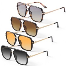 JATEBI 4 Packs Retro Sunglasses for Women Men, One size fits most, Multi picture