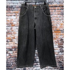 Vintage JNCO Jeans 34x30 Wide Leg Skater Y2K Goth Grunge Faded Black Crown Denim picture