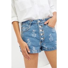Pilcro for Anthropologie floral high waist jean shorts 24 picture