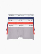 Calvin Klein Modern Cotton Stretch 3 Pack Low Rise Trunk Pink&Navy&Grey Size MED picture