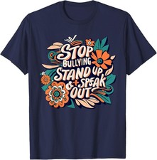 Stop Bullying Stand Up and Speak Out Anti-Bullying Unity Unisex T-Shirt picture