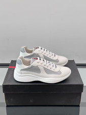 Prada Amercias Cup Men's White/Grey Low-top Fashion Casual Sports Shoes picture