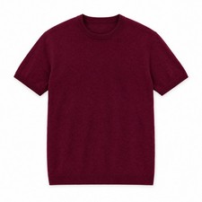 Club Room Mens 100% Cashmere T-Shirt Sweater Large L Short Sleeve Crew Neck NWT picture
