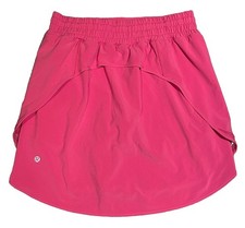 LULULEMON Women’s 8 Hotty Hot High Rise Long Tennis Skirt/Skort Hit Pink EUC picture