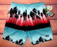 MENS NEFF PALMS HOT TUB DRAWSTRING SWIM BOARD SHORTS SIZE S picture