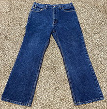 Vintage Levi's 517 Bootcut Jeans Mens 36x32 Made in USA Dark Wash Red Tab Blue picture