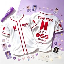 Custom K-Pop BTS Concert Tour 2026 Baseball Jersey Shirt picture