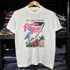 Vintage 1986 Florida Keys Key Largo To Key West Nature Single Stitch T-Shirt L picture