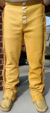 Men Native American Western Buckskin Ragged Leather Deerskin Pants Mountain Man picture
