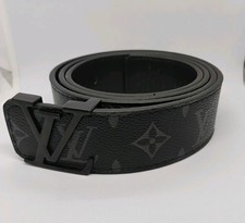 Men's Belt Initiales Buckle Black , Size 32-36 Waist picture
