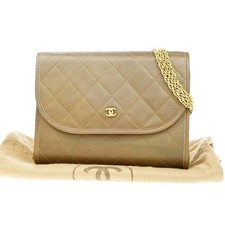 CHANEL CC Logo Mini Matelasse Chain Shoulder Bag Leather Gold GHW 23RP291 picture