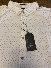 Ben Sherman NWT Mens XL White Geo Button Up Shirt Design BS15SW301 NWT $89 G24 picture