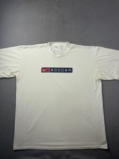 Vintage Nike Soccer T Shirt Mens Size Extra Large White Short Sleeve Swoosh 90s picture