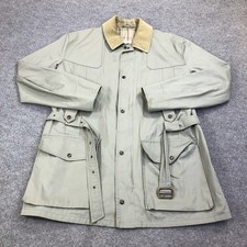 Vintage Paul Stuart Coat Mens Large Beige Canvas Belted Rain England Lined picture