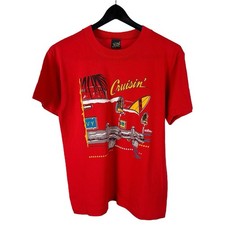 Vintage 1986 Crusin Thunderbird Surf Car Enthusiasts Graphic Shirt Size L picture