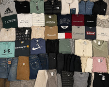 Wholesale Clothing Reseller Lot 25 Pieces Womens Mens Assorted Sizes Name Brands picture