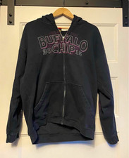 Hot Leathers Buffalo Chip Motorcycle Graphic Full Zip Hoodie Black Pockets XL picture