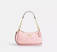 NWT Coach Teri Shoulder Bag In Signature Canvas CAL51 Powder Pink picture